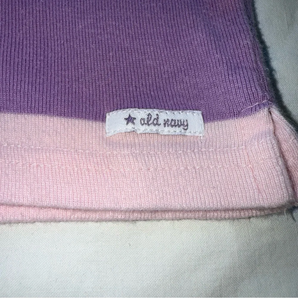 Y2K (2003) Old Navy Kids Polo Shirt with Purple and Pink Stripes